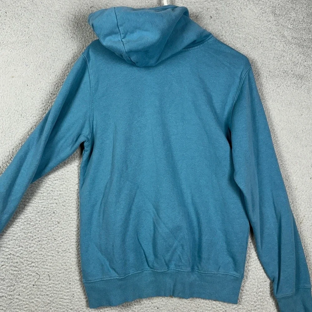 The North Face Hoodie Mens Small Teal blue Half Dome Graphic Pullover Sweatshirt